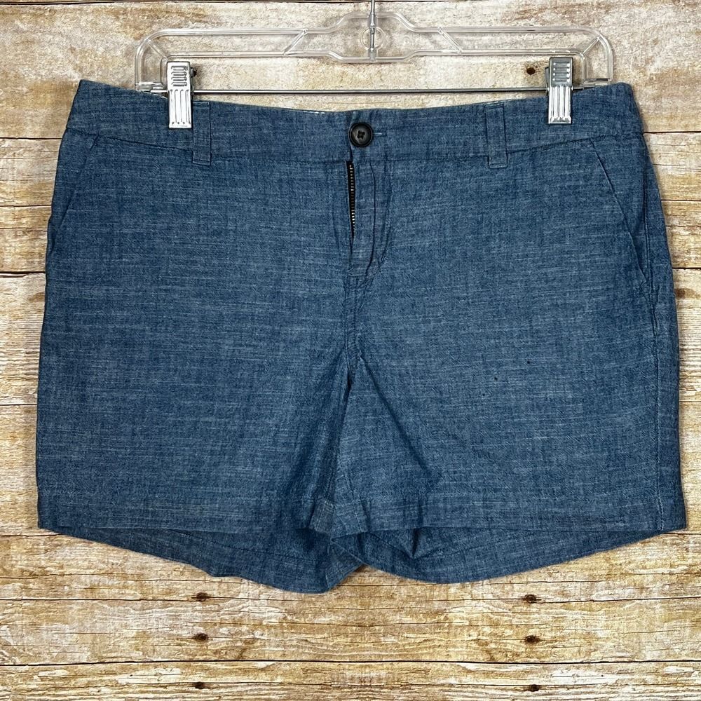MERONA EVERYDAY WEAR CASUAL PREPPY COTTON CHAMBRAY MID-RISE CHINO SHORTS SIZE 6
